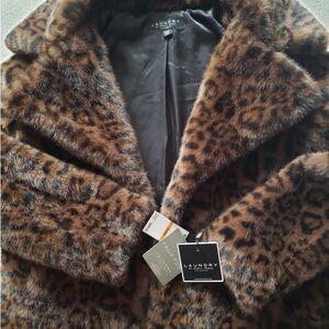 Laundry by Shelli Segal Women's Brown Leopard Teddy Jacket
